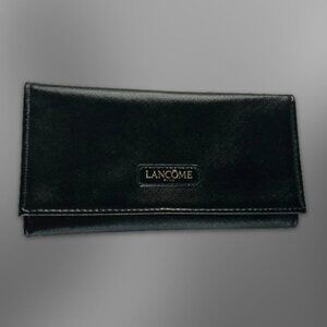 Lancôme Paris Cosmetic Wallet Tri-Fold Design Snap Closure Faux Leather Black OS